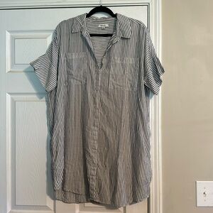 Madewell xl striped shirt dress
